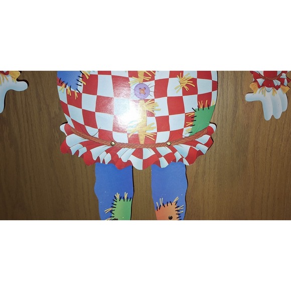 Vtg Current Jointed Scarecrow Halloween Fall Die Cut 32 Inch - Picture 4 of 8